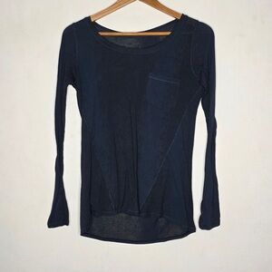 Women's Navy Long Sleeve Top